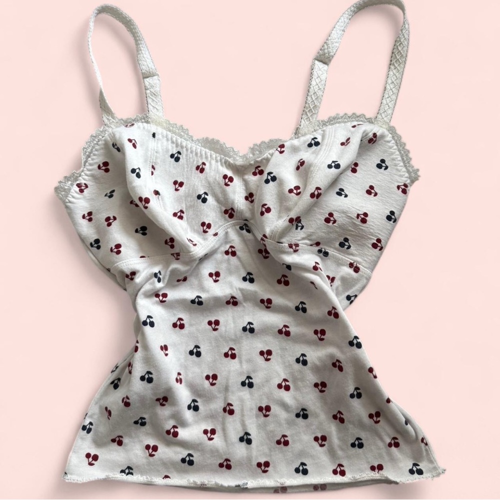 Pretties Venice White Camisole with Cherry Print
